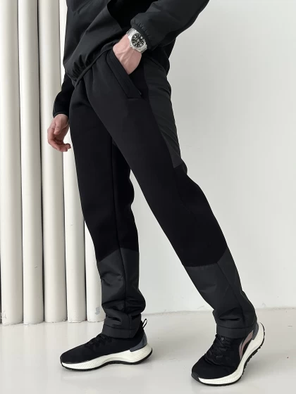 Брюки мужские 15-3Н трехнитка с начесом
 Цвет-Черный Размер-M