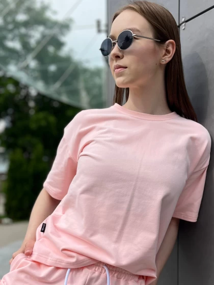 Футболка женская 217-1Б двухнитка с бархатным эффектом