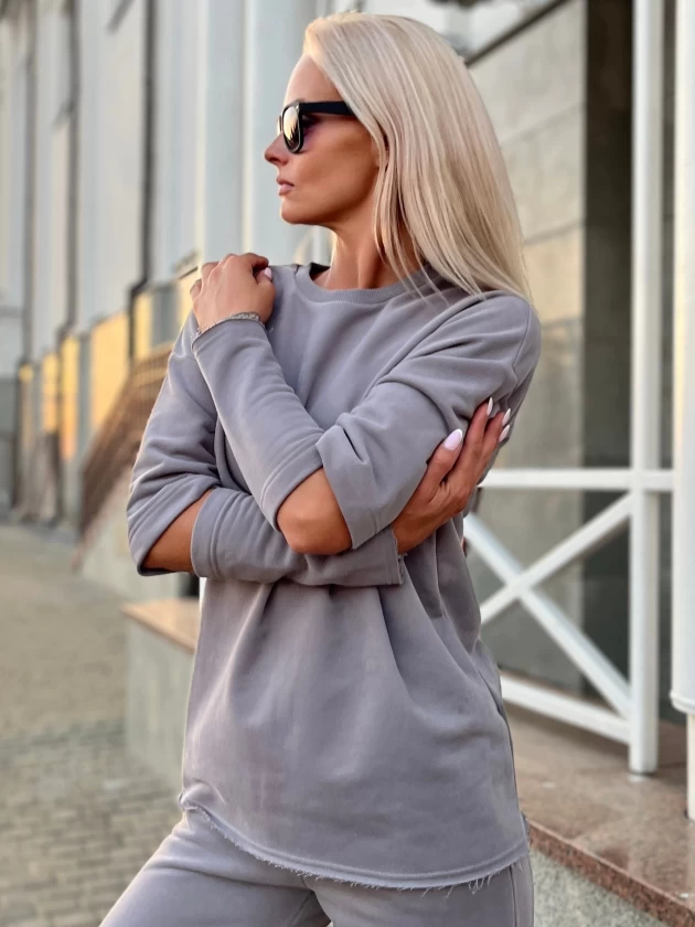 Лонгслив женский оверсайз 286-3Б трехнитка с...