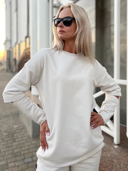 Лонгслив женский оверсайз 286-3Б трехнитка с бархатным эффектом