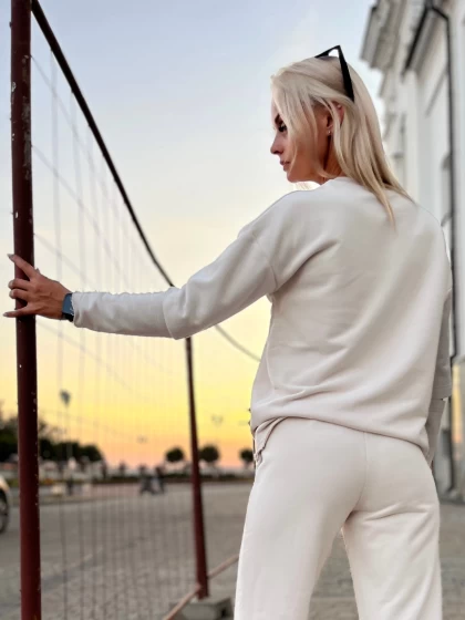 Лонгслив женский оверсайз 286-3Б трехнитка с бархатным эффектом