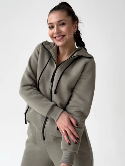 Худи на замке женское 140-3Н трехнитка с начесом