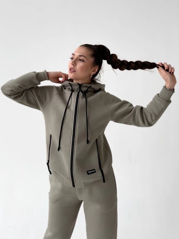 Худи на замке женское 140-3Н трехнитка с начесом