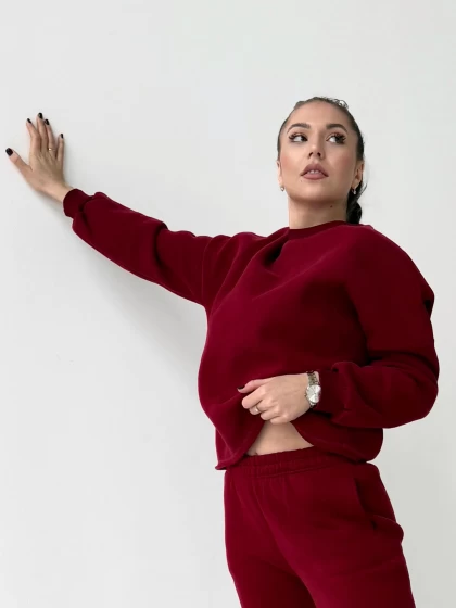 Свитшот женский оверсайз 210-3НБ 3-х нитка, начес, бархатный эффект