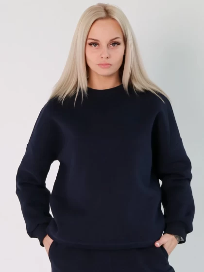Свитшот женский оверсайз 210-3НБ 3-х нитка, начес, бархатный эффект