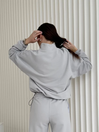 Толстовка женская оверсайз 295-3Б трехнитка с бархатным эффектом