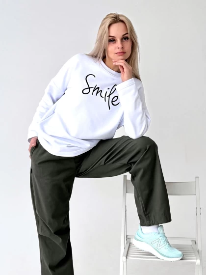 Лонгслив женский 303-3Д, трехнитка, вышивка