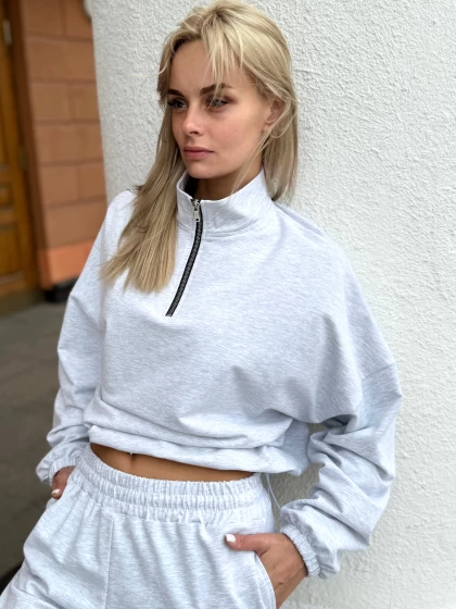 Толстовка женская оверсайз 295-1Б двухнитка с бархатным эффектом