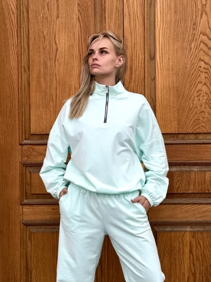 Толстовка женская оверсайз 295-1Б двухнитка с бархатным эффектом