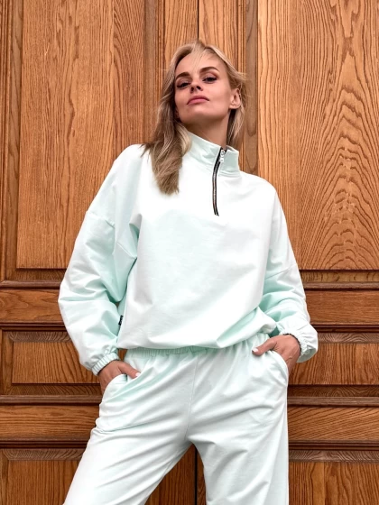 Толстовка женская оверсайз 295-1Б двухнитка с бархатным эффектом