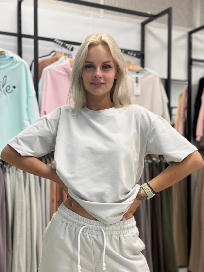 Футболка женская 217-1Б двухнитка с бархатным эффектом