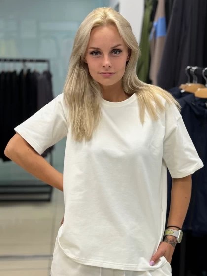 Футболка женская 217-1Б двухнитка с бархатным эффектом