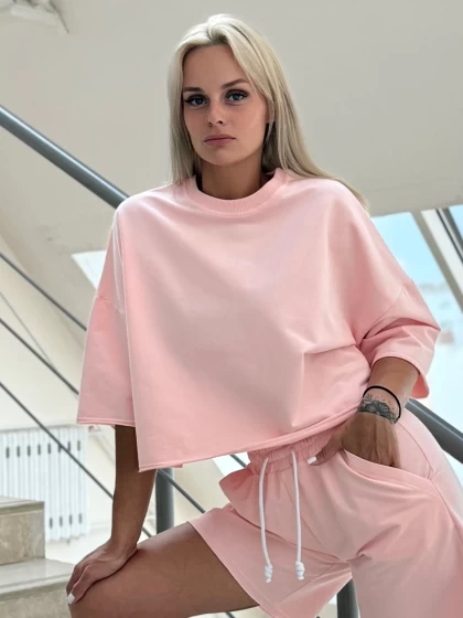 Футболка женская 309-1Б двухнитка с бархатным эффектом