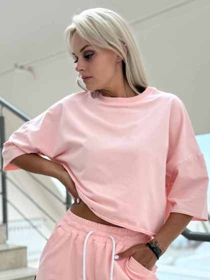 Футболка женская 309-1Б двухнитка с бархатным эффектом