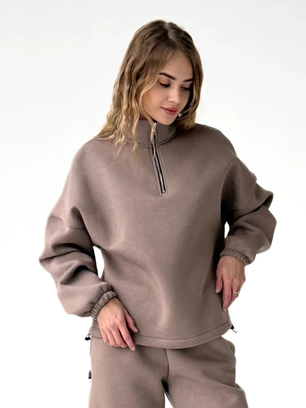 Толстовка женская оверсайз 295-3Н трехнитка с...