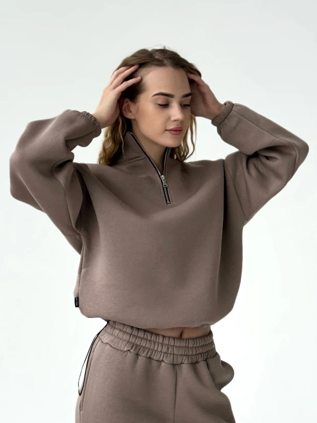 Толстовка женская оверсайз 295-3Н трехнитка с...