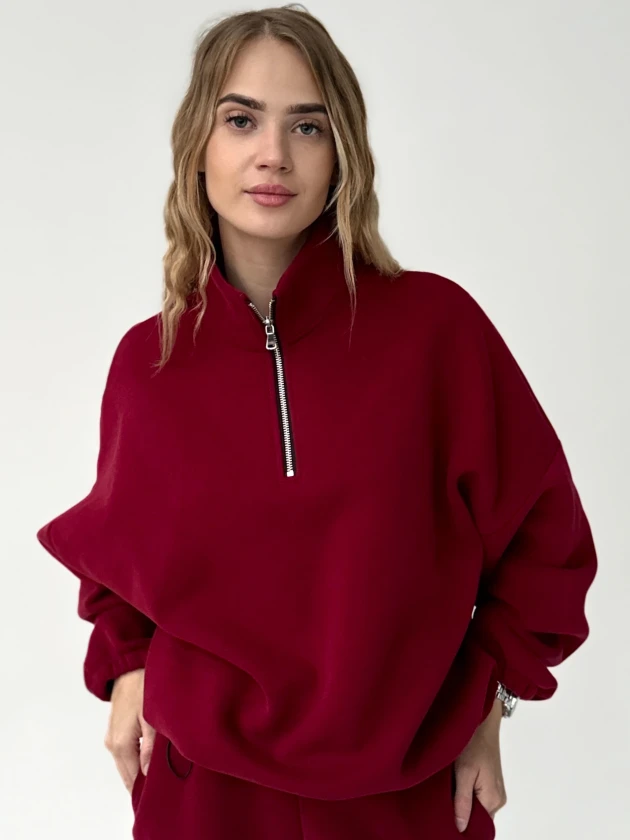 Толстовка женская оверсайз 295-3Б трехнитка с...