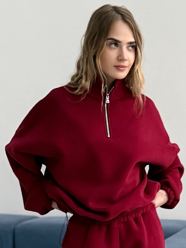 Толстовка женская оверсайз 295-3Б трехнитка с...