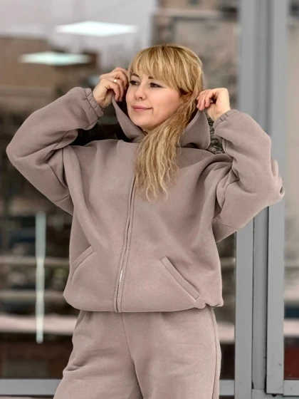 Худи женское 324-3НБ 3-х нитка, начес, бархатный эффект