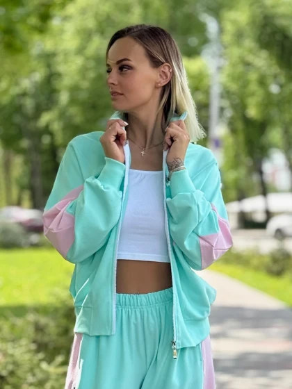 Толстовка женская 1.Ж-330(1Б) двухнитка с бархатным эффектом