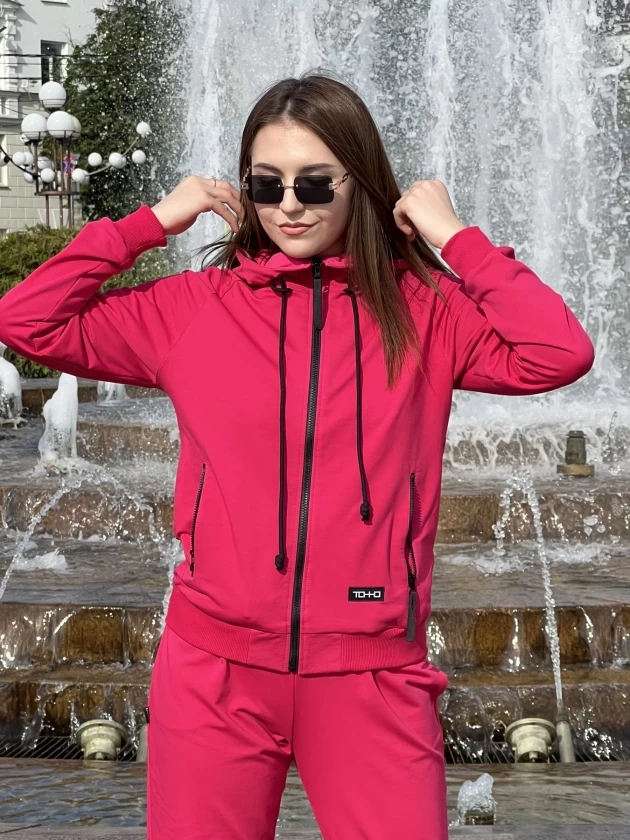 Худи на замке женское 140-1ФТ двухнитка