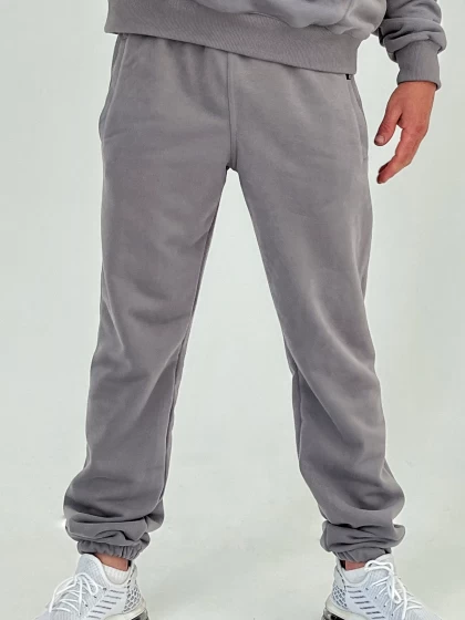 Брюки мужские 312-3Б трехнитка с бархатным эффектом
 Цвет-Светло-серый Размер-M